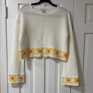 Sincerely Jules Ivory Crochet Sweater